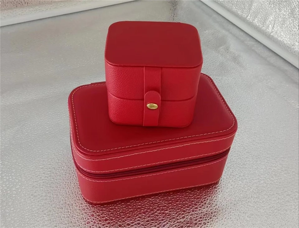 Rött läder smycken Organizer